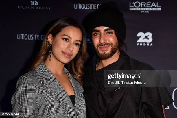 Gizem Emre and Apjar Black attend the Apjar Black studio opening on November 17, 2017 in Berlin, Germany.