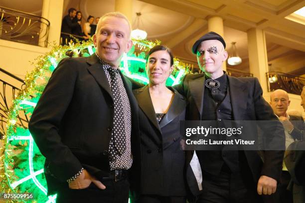 Jean-Paul Gaultier, Bianca Li and Ali Mahdavi attends 22nd Edition of "Les Sapins de Noel des Createurs" at Theatre des Champs Elysees on November...