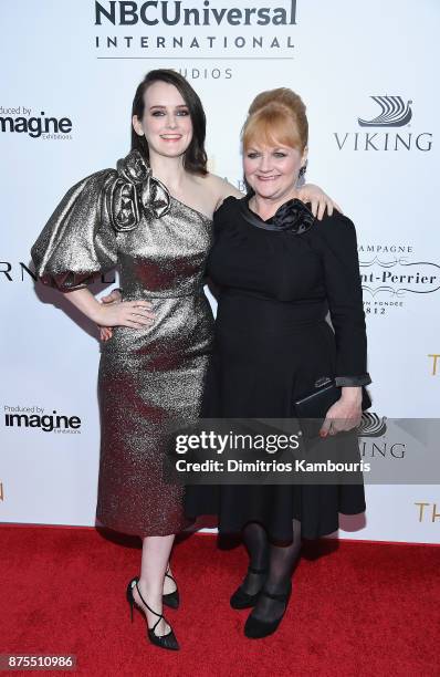 Sophie McShera and Lesley Nicol attend the "Downton Abbey: The Exhibition" Gala Receptionon November 17, 2017 in New York City.