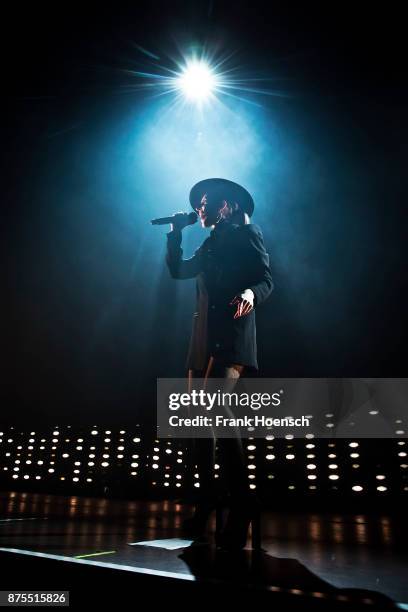 Singer Cleo Panther of the Austrian band Parov Stelar performs live on stage during a concert at the Velodrom on November 17, 2017 in Berlin, Germany.