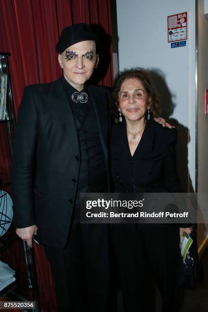 Ali Mahdavi and his mother attend the 22th Edition of "'Les Sapins de Noel des Createurs - Designer's Christmas Trees" on November 17, 2017 in Paris,...