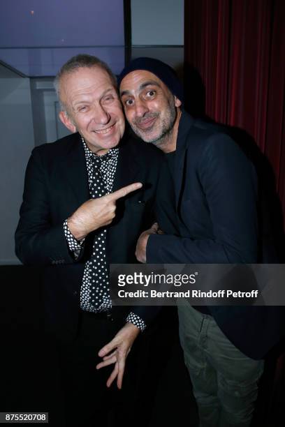 Jean-Paul Gaultier and Tanel Bedrossiantz attend the 22th Edition of "'Les Sapins de Noel des Createurs - Designer's Christmas Trees" on November 17,...