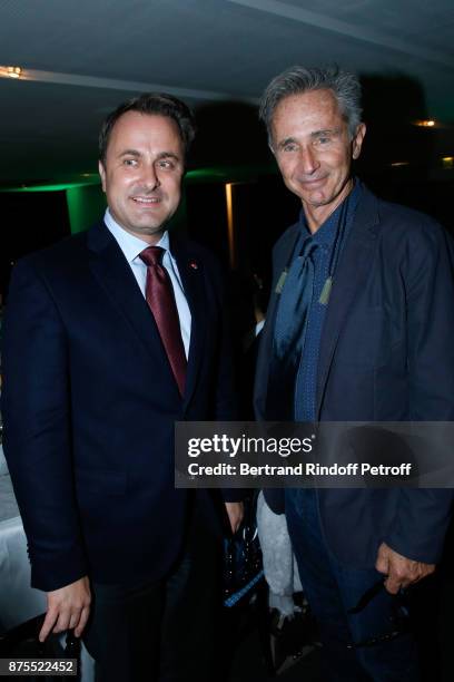 Prime Minister of Luxembourg Xavier Bettel and actor Thierry Lhermitte attend the 22th Edition of "'Les Sapins de Noel des Createurs - Designer's...