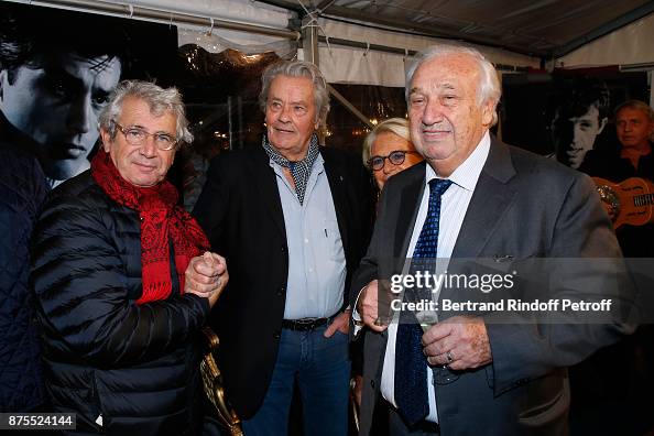Michel Boujenah, Alain Delon and Marcel Campion attend 