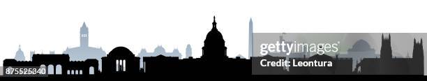 washington dc (all buildings are moveable and complete) - washington dc skyline vector stock illustrations