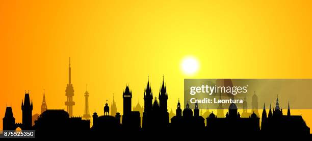 prague (all buildings are moveable and complete) - staromestske namesti stock illustrations