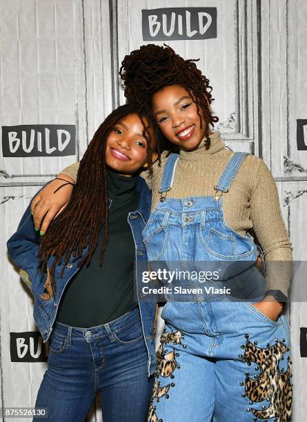 Halle Bailey and Chloe Bailey of R&B duo Chloe x Halle visit Build to discuss "Grown-ish", the sitcom series and a spin-off of Black-ish at Build...