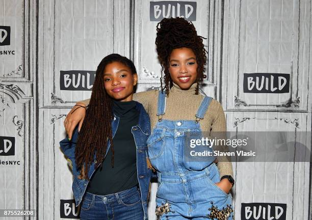 Halle Bailey and Chloe Bailey of R&B duo Chloe x Halle visit Build to discuss "Grown-ish", the sitcom series and a spin-off of Black-ish at Build...