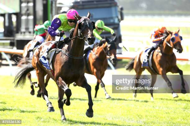 Sam Spratt riding Gobstopper wins race 10 154th New Zealand Cup during day three of the New Zealand Cup at Riccarton Park Racecourse on November 18,...