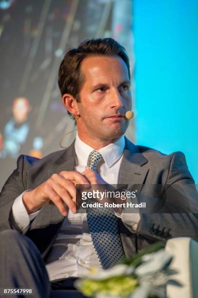Sir Ben Ainslie, CBE, Four-time Olympic Gold Medalist & Team Principal and Skipper of Britain's America's Cup Challenger speaks during the Keynote...