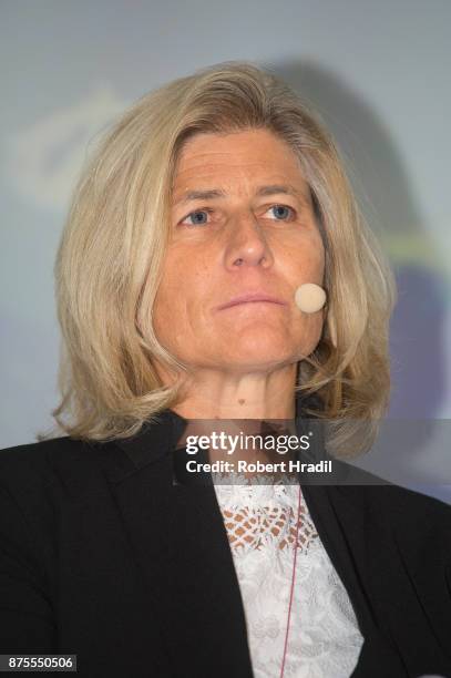 Dr Beate Grupp, Chairwoman, IIHF Environmental and Social Activities Committee, IIHF International Ice Hockey Federation looks on during the Session...