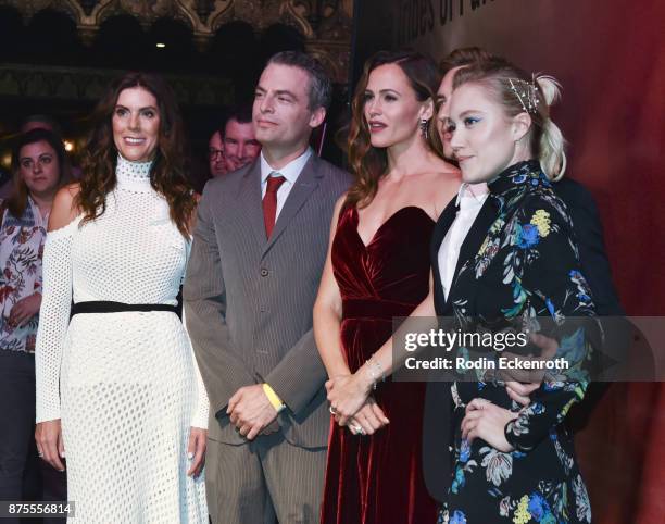 Sarah Schroeder-Matzkin, Justin Kirk, Jennifer Garner, Cody Fern, and Maika Monroe arrive at the premiere of IFC Films' "The Tribes of Palos Verdes"...