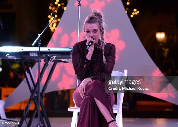 Singer/songwriter Rachel Platten performs onstage at Cost Plus World Market Celebrates Christmas With Singer Rachel Platten At The Promenade At...