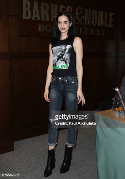 Actress Krysten Ritter signs copys of her new book "Bonfire" at Barnes & Noble at The Grove on November 17, 2017 in Los Angeles, California.
