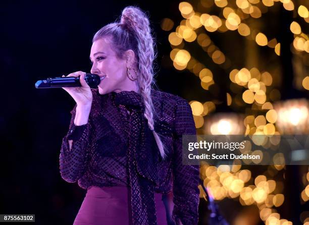 Singer Rachel Platten performs onstage at the Promenade in Westlake on November 17, 2017 in Westlake Village, California.