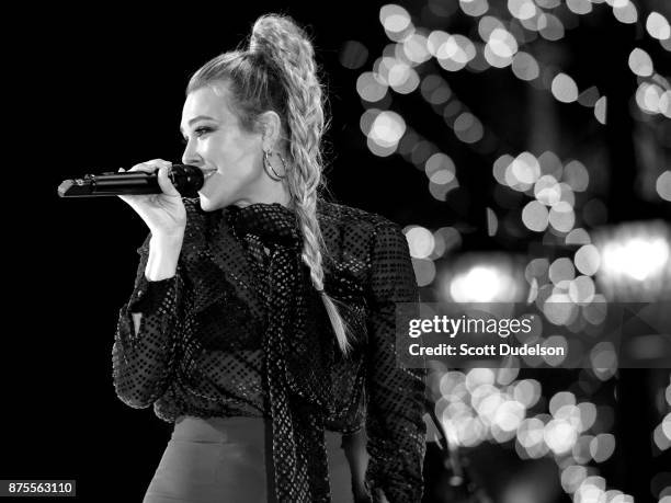 Singer Rachel Platten performs onstage at the Promenade in Westlake on November 17, 2017 in Westlake Village, California.