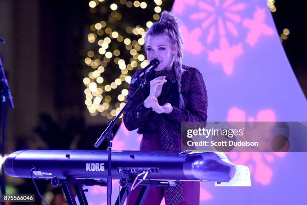 Singer Rachel Platten performs onstage at the Promenade in Westlake on November 17, 2017 in Westlake Village, California.