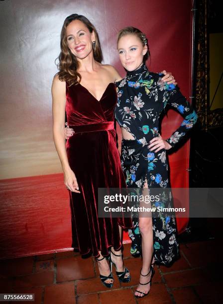 Jennifer Garner and Maika Monroe and at the premiere of IFC Films' "The Tribes Of Palos Verdes" at The Theatre at Ace Hotel on November 17, 2017 in...