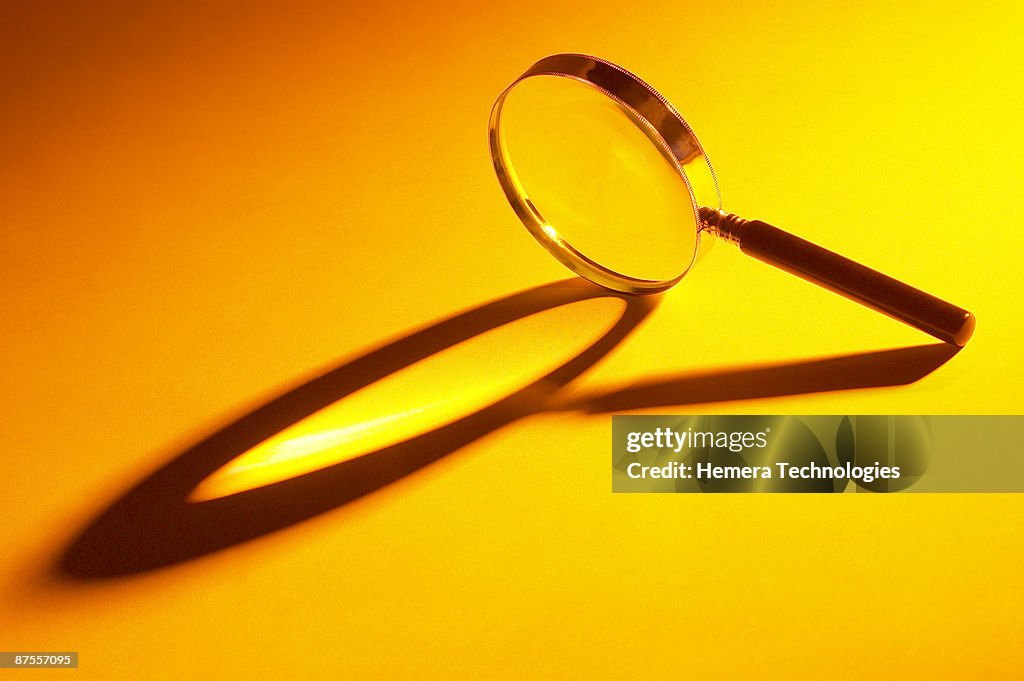 Studio shot of magnifying glass