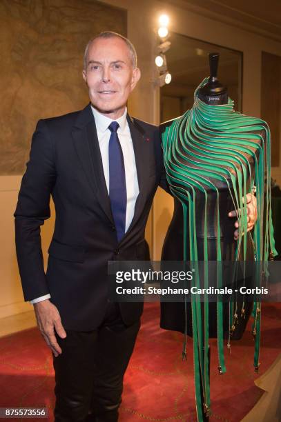 Jean Claude Jitrois poses with his Chrismas Tree during the 22th Edition Of 'Les Sapins De Noel Des Createurs - Designer's Christmas Trees on...