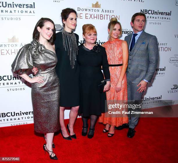 Sophie McShera, Michelle Dockery, Lesley Nicol, Joanne Froggatt and Allen Leech attend "Downton Abbey: The Exhibition" Gala Reception on November 17,...