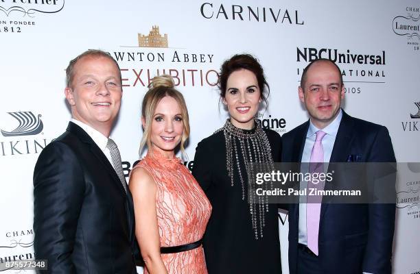 Kevin MacLellan, Chairman Global Distribution & International NBCUniversal, Joanne Froggatt, Michelle Dockery and Gareth Neame, Series Creator and EP...