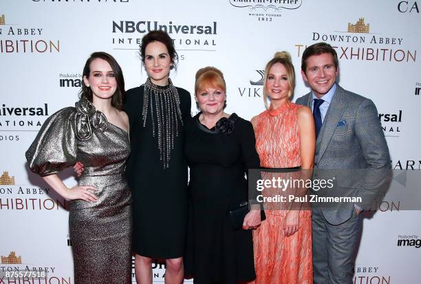 Sophie McShera, Michelle Dockery, Lesley Nicol, Joanne Froggatt and Allen Leech attend "Downton Abbey: The Exhibition" Gala Reception on November 17,...