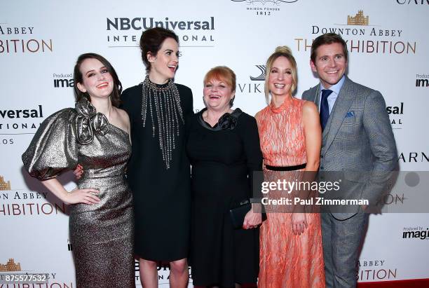 Sophie McShera, Michelle Dockery, Lesley Nicol, Joanne Froggatt and Allen Leech attend "Downton Abbey: The Exhibition" Gala Reception on November 17,...