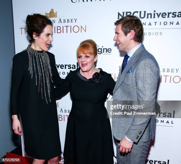 Michelle Dockery, Lesley Nicol and Allen Leech attend "Downton Abbey: The Exhibition" Gala Reception on November 17, 2017 in New York City.