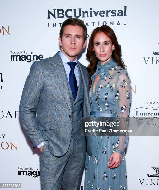 Allen Leech and Jessica Blair Herman attend "Downton Abbey: The Exhibition" Gala Reception on November 17, 2017 in New York City.