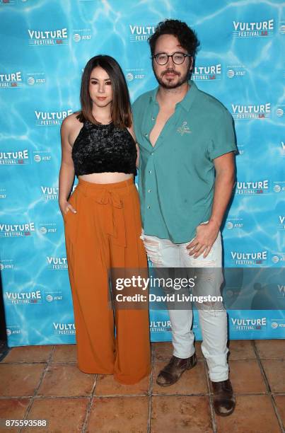 Actress Jillian Rose Reed and musician Marty Shannon attend the Vulture Festival Los Angeles Kick-Off Party at the Hollywood Roosevelt Hotel on...