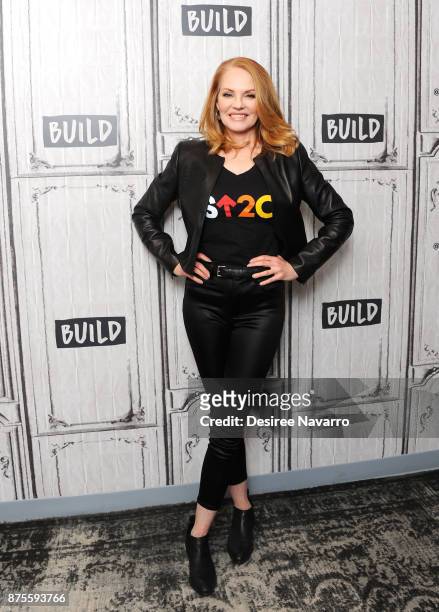 Actress Marg Helgenberger visits Build to discuss 'The Value Of A Dollar' Campaign at Build Studio on November 17, 2017 in New York City.