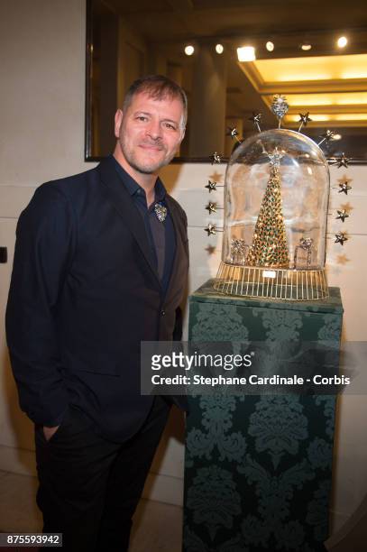 Philippe Ferrandis poses with his Chrismas Tree during the 22th Edition Of 'Les Sapins De Noel Des Createurs - Designer's Christmas Trees on November...