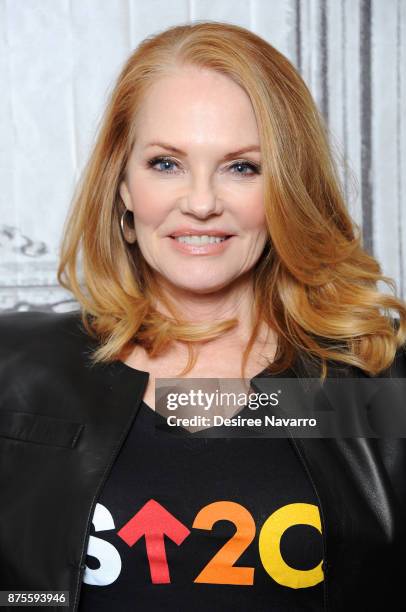 Actress Marg Helgenberger visits Build to discuss 'The Value Of A Dollar' Campaign at Build Studio on November 17, 2017 in New York City.