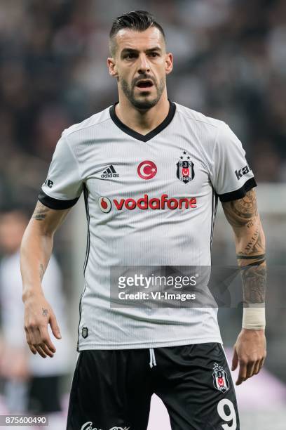 Alvaro Negredo Sanchez of Besiktas JK during the Turkish Spor Toto Super Lig football match between Besiktas JK and Teleset Mobilya Akhisarspor on...