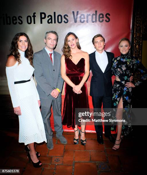 Sarah Schroeder-Matzkin, Justin Kirk, Jennifer Garner, Cody Fern, and Maika Monroe at the premiere of IFC Films' "The Tribes Of Palos Verdes" at The...