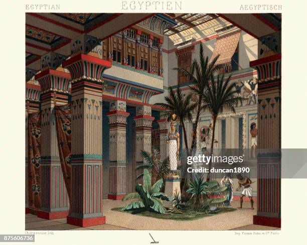 古埃及-住宅的內部庭院 - ancient egyptian culture 幅插畫檔、美工圖案、卡通及圖標