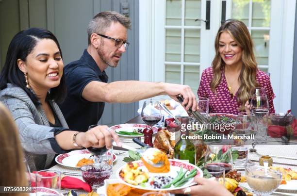 Chef Ayesha Curry and Lifestyle Expert Sabrina Soto and husband Steve attend "Friendsgiving For No Kid Hungry" Thanksgiving event on November 17,...