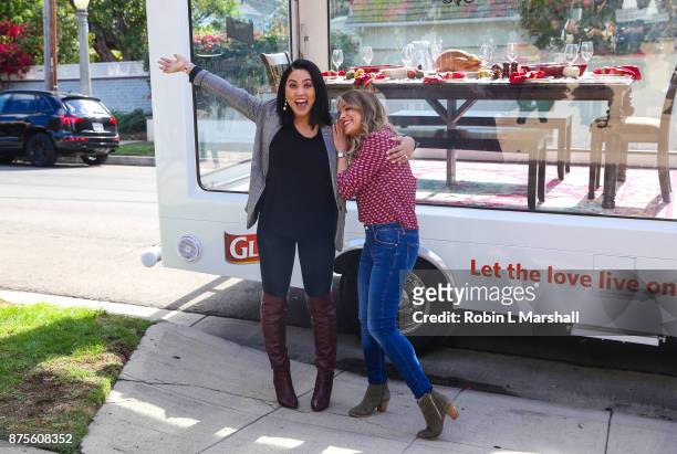 Chef Ayesha Curry and Lifestyle Expert Sabrina Soto attend "Friendsgiving For No Kid Hungry" Thanksgiving event on November 17, 2017 in Studio City,...