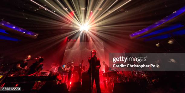 Korey Richey, Nancy Whang, James Murphy, and Pat Mahoney of LCD Soundsystem perform of LCD Soundsystem performs at The Hollywood Palladium on...