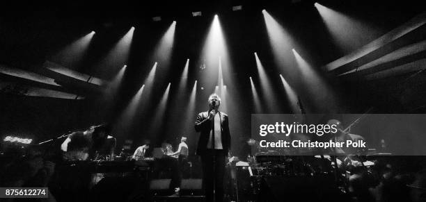 Korey Richey, Nancy Whang, James Murphy, and Pat Mahoney of LCD Soundsystem perform of LCD Soundsystem performs at The Hollywood Palladium on...