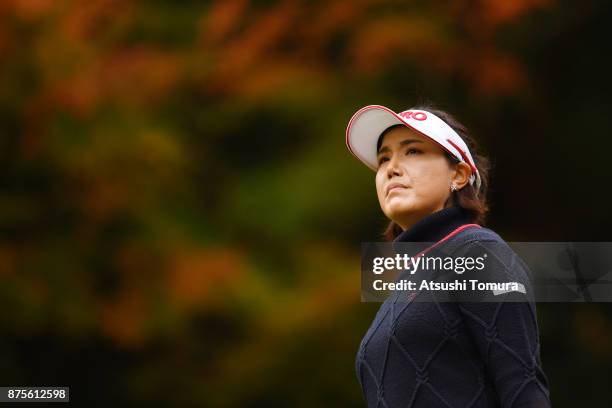 Mi-Jeong Jeon of South Korea looks on during the third round of the Daio Paper Elleair Ladies Open 2017 at the Elleair Golf Club on November 18, 2017...