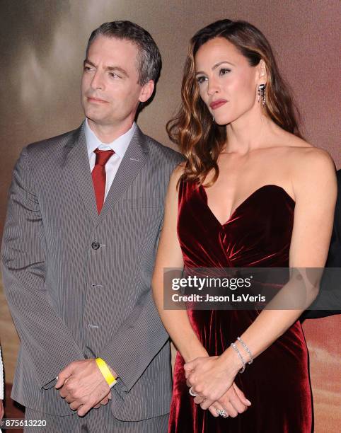 Actor Justin Kirk and actress Jennifer Garner attend the premiere of "The Tribes of Palos Verdes" at The Theatre at Ace Hotel on November 17, 2017 in...