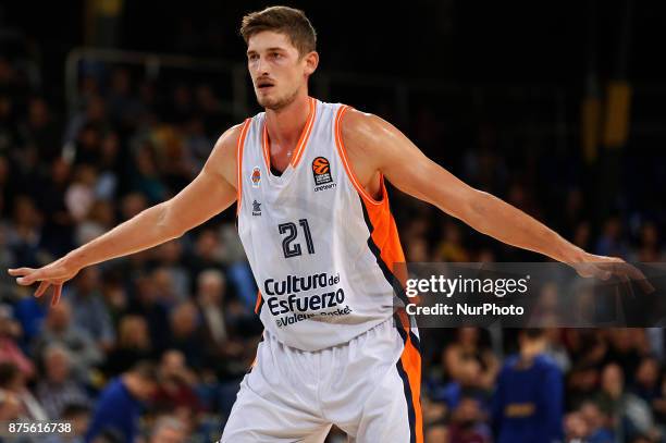 Tibor Pleiss during the match between FC Barcelona v Anadolou Efes corresponding to the week 8 of the basketball Euroleague, in Barcelona, on...