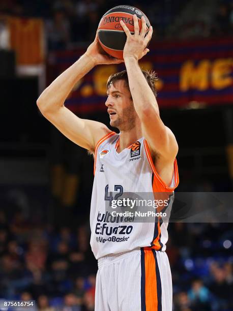 Aaron Doornekamp during the match between FC Barcelona v Anadolou Efes corresponding to the week 8 of the basketball Euroleague, in Barcelona, on...