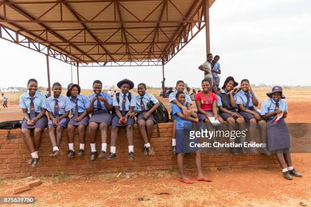 Zimbabwe, Banket Regular angle, no tilt. A group of young school boys at the 'Sacred heart high school' from the Jesuit mission station, are singing...
