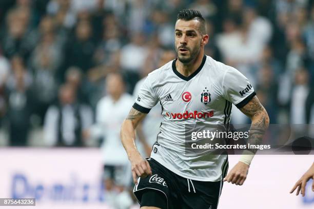 Alvaro Negredo of Besiktas during the Turkish Super lig match between Besiktas v Akhisar Belediyespor at the Vodafone Park on November 17, 2017 in...