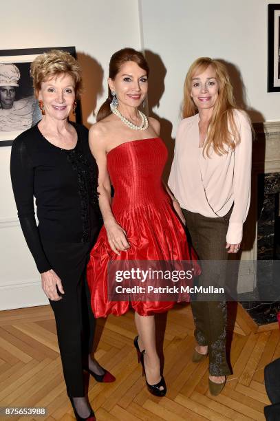 Jacqueline Weld Drake, Jean Shafiroff and Anne Shearman attend Edelman Arts: The Infamous Rose Hartman at Edelman Arts on November 17, 2017 in New...
