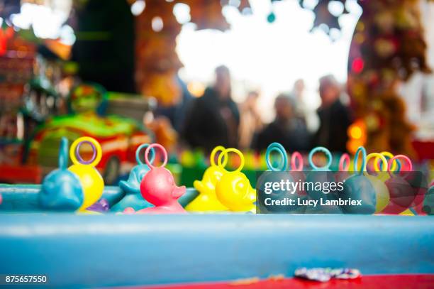 catching ducks at the fair in amsterdam - traveling carnival stockfoto's en -beelden