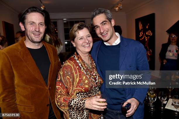 Guest, Michelle Edelman and Cedric Autet attend Edelman Arts: The Infamous Rose Hartman at Edelman Arts on November 17, 2017 in New York City.
